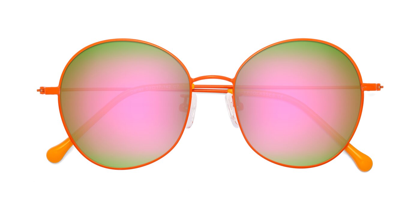 Dallas - Orange Flash Mirrored Sunglasses