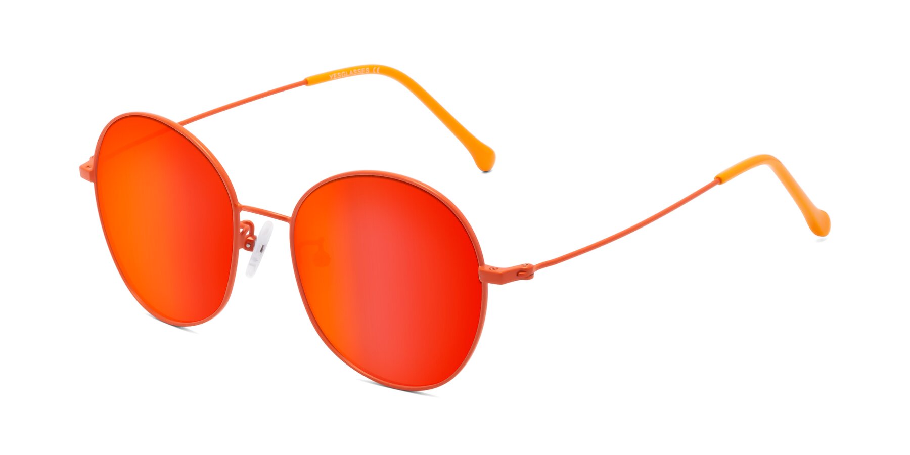Angle of Dallas in Orange with Red Gold Mirrored Lenses