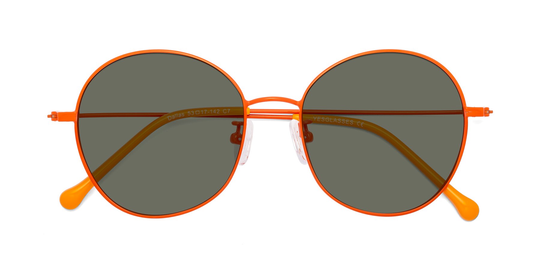 Folded Front of Dallas in Orange with Gray Polarized Lenses
