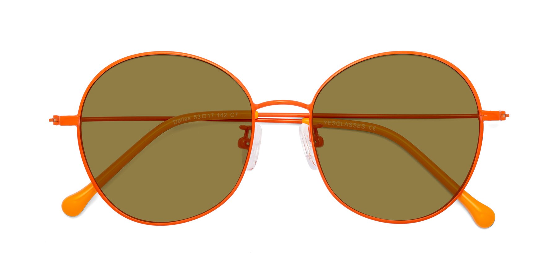 Folded Front of Dallas in Orange with Brown Polarized Lenses