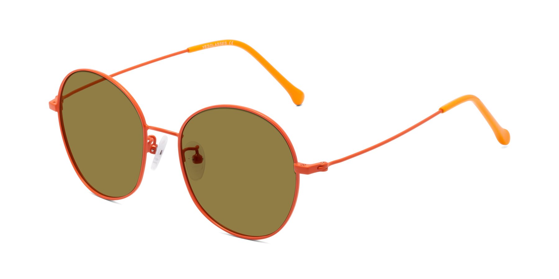 Angle of Dallas in Orange with Brown Polarized Lenses