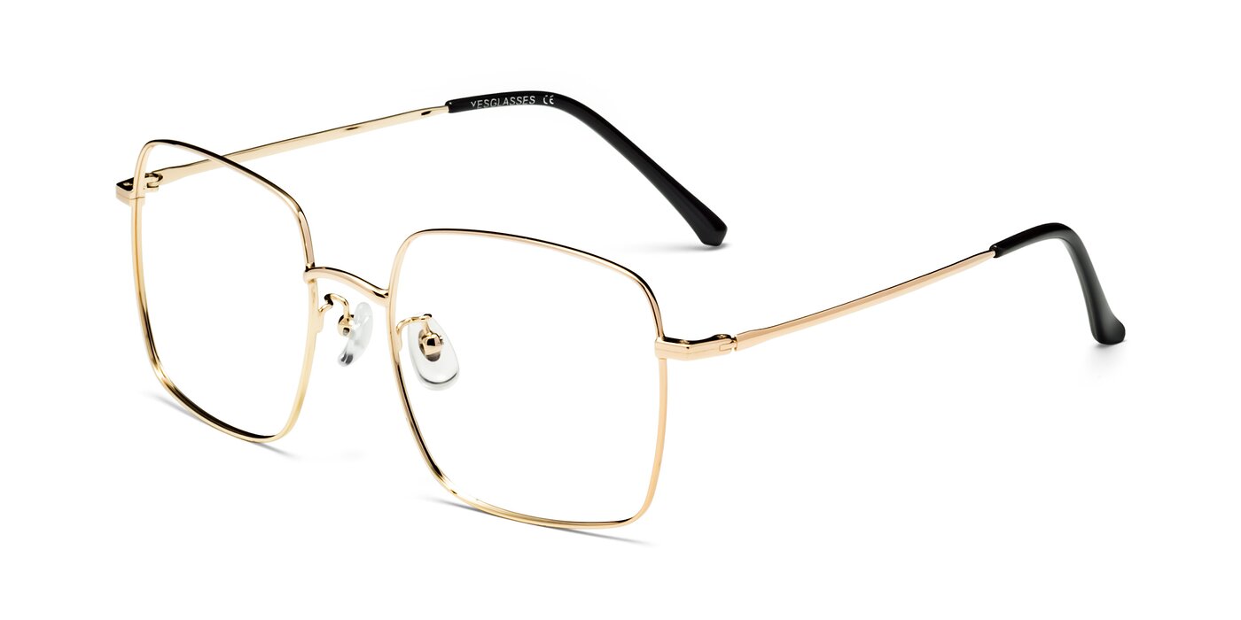 Gold Grandpa Oversized Square Eyeglasses - Billie