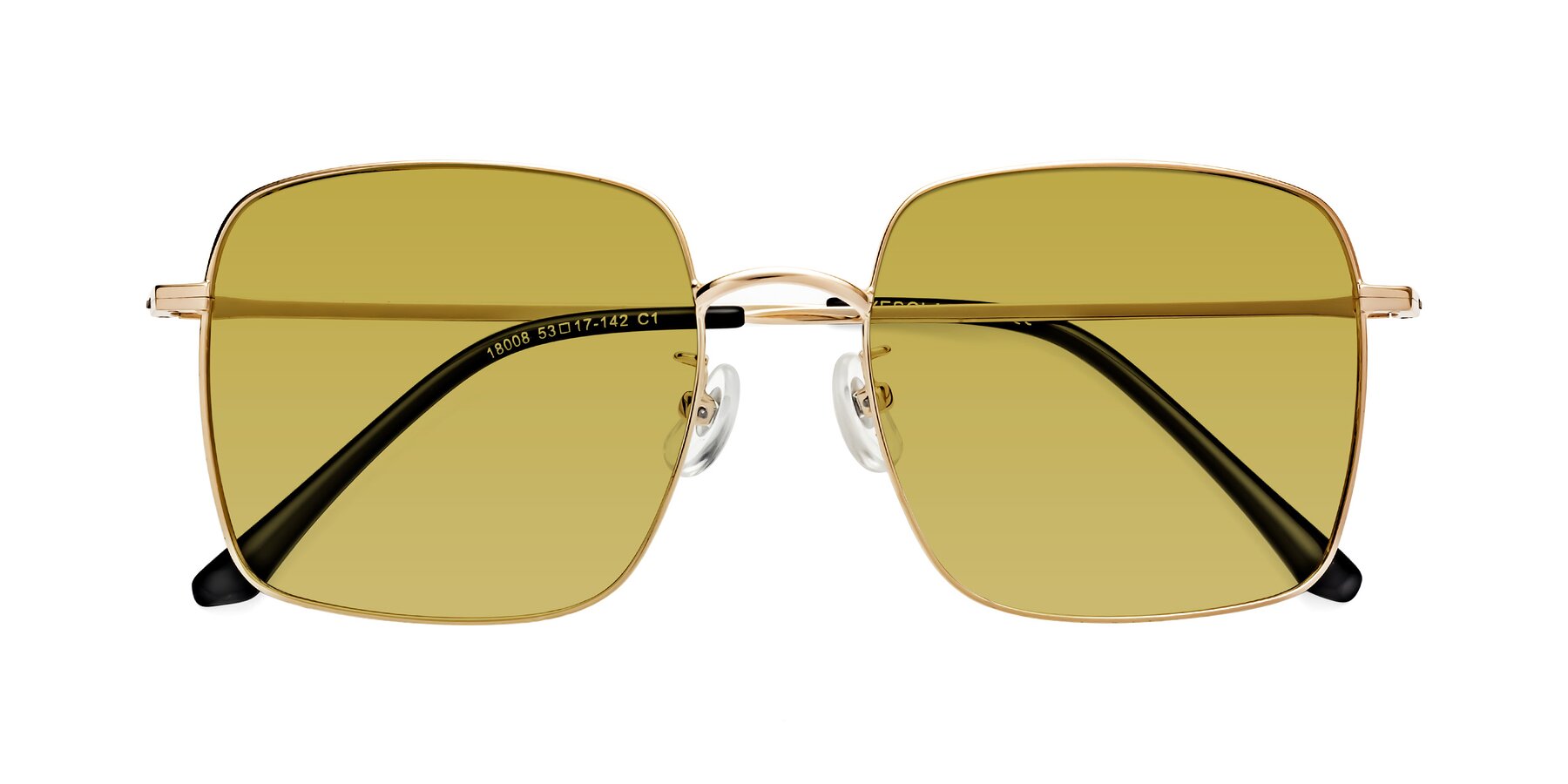 Folded Front of Billie in Gold with Champagne Tinted Lenses