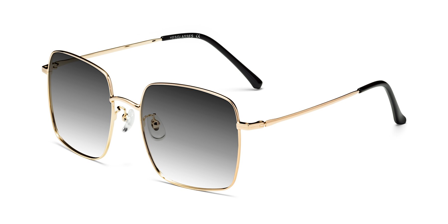 Angle of Billie in Gold with Gray Gradient Lenses