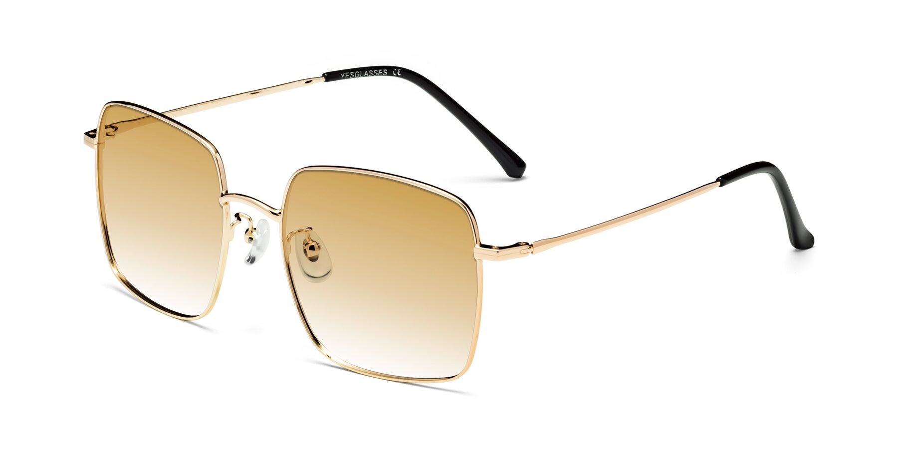 Angle of Billie in Gold with Champagne Gradient Lenses