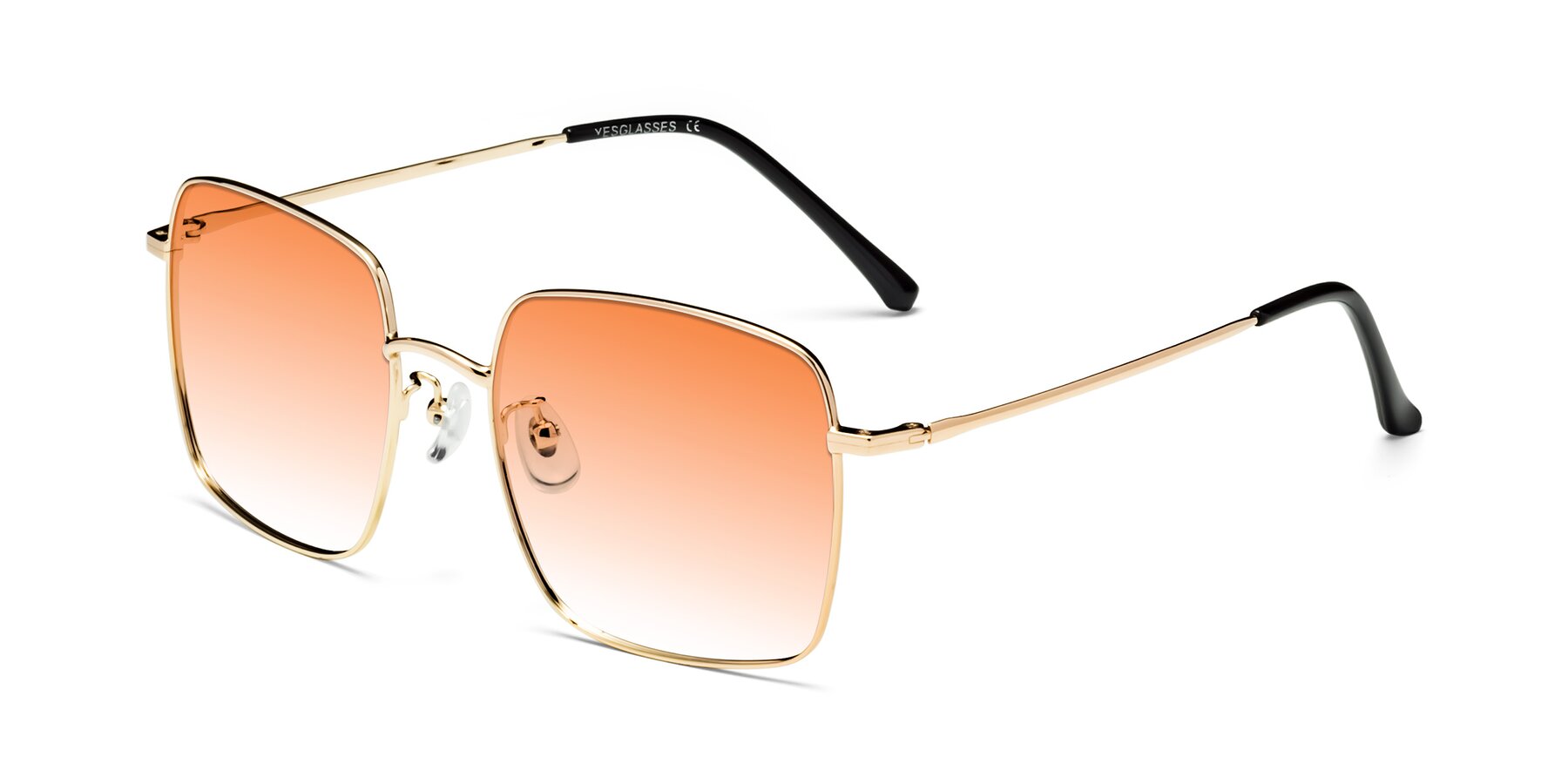 Angle of Billie in Gold with Orange Gradient Lenses