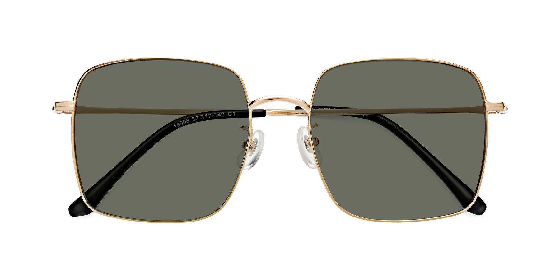 Folded Front of Billie in Gold with Gray Polarized Lenses