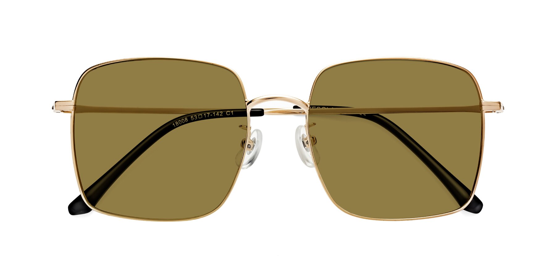 Folded Front of Billie in Gold with Brown Polarized Lenses