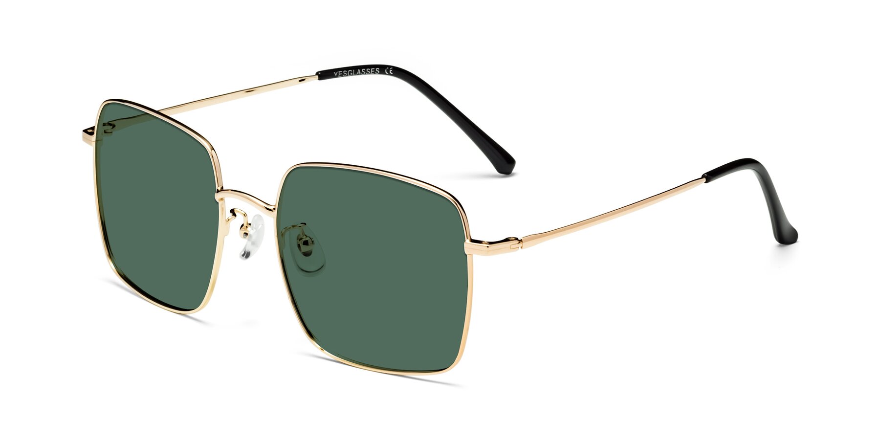 Angle of Billie in Gold with Green Polarized Lenses
