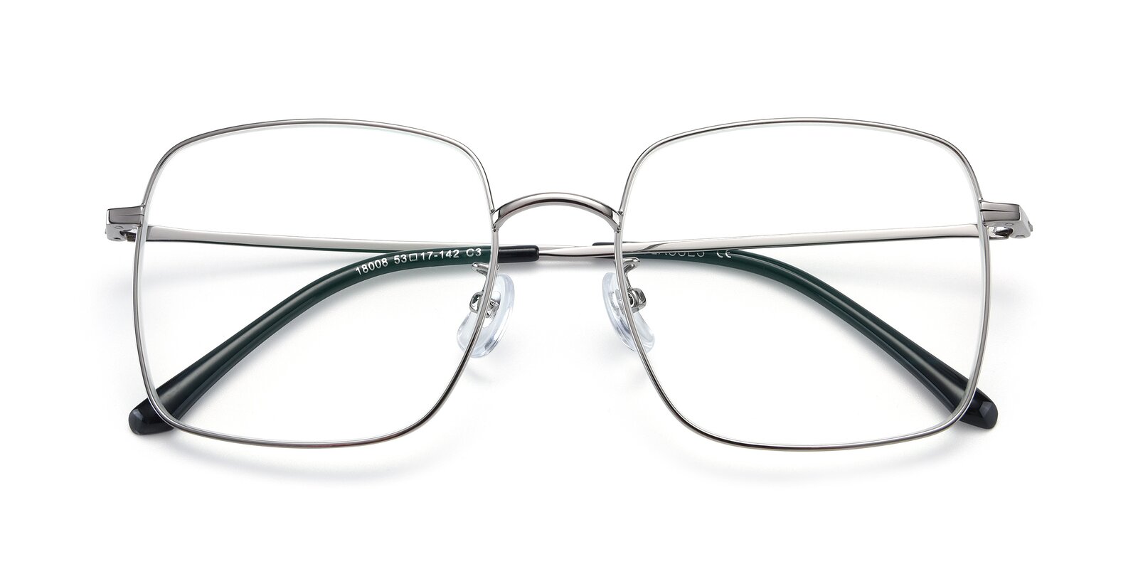 Silver Grandpa Oversized Square Eyeglasses - Billie