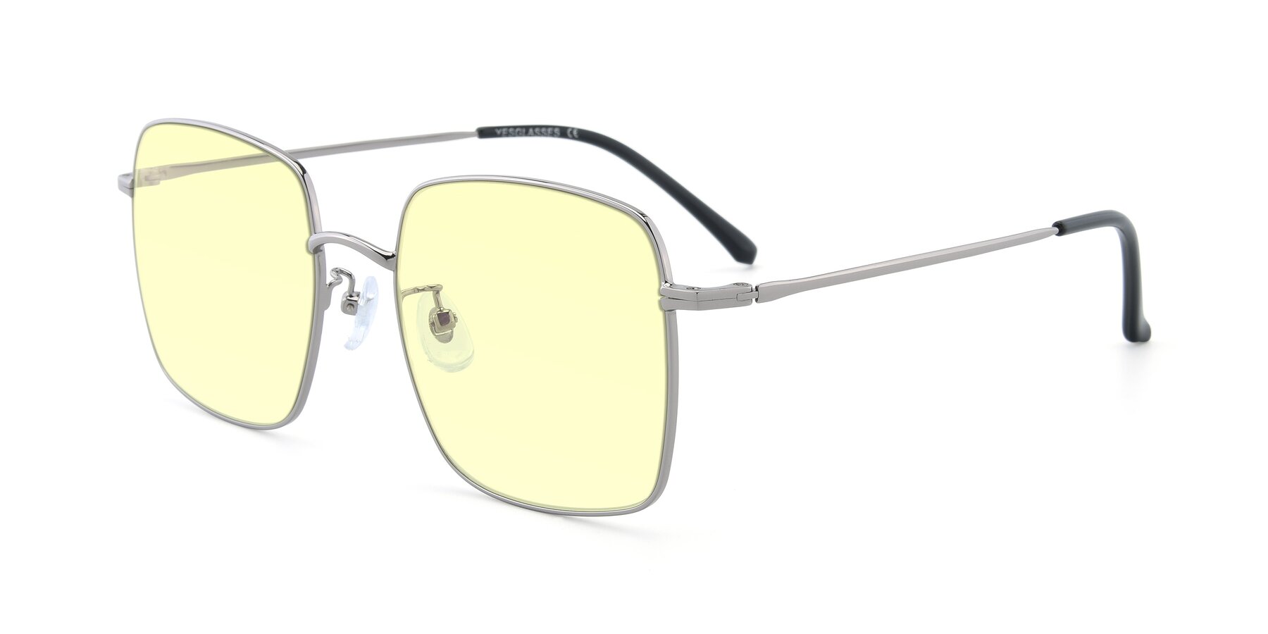 Angle of Billie in Silver with Light Yellow Tinted Lenses