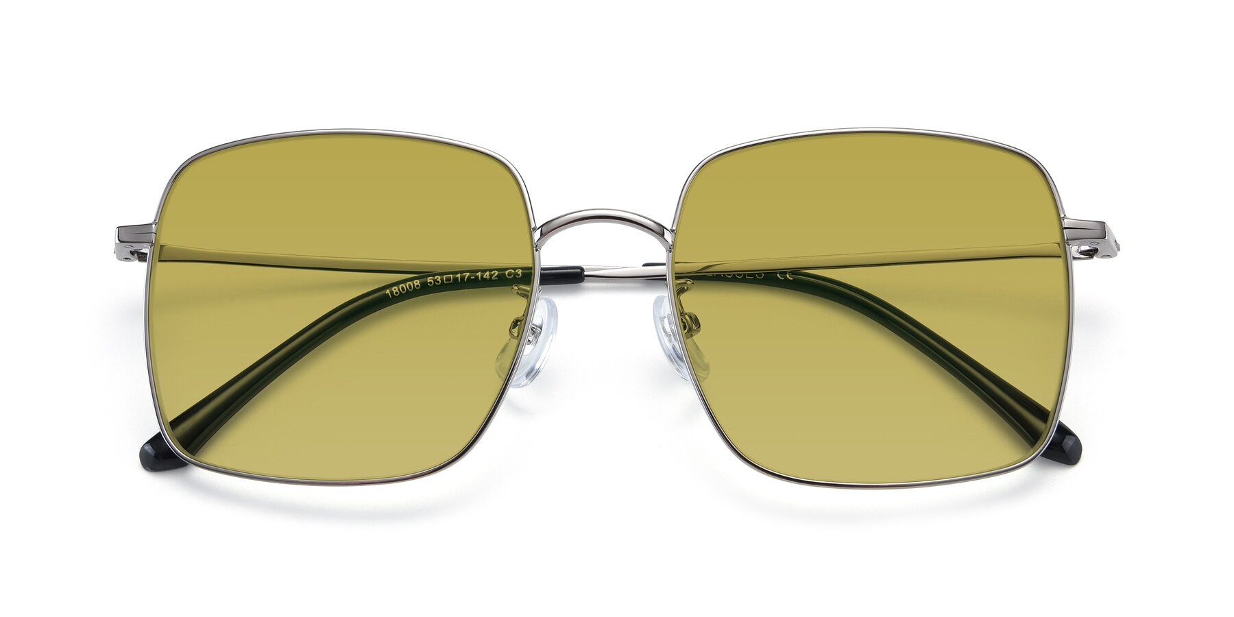 Folded Front of Billie in Silver with Champagne Tinted Lenses