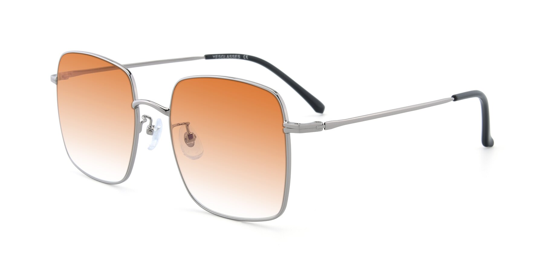 Angle of Billie in Silver with Orange Gradient Lenses