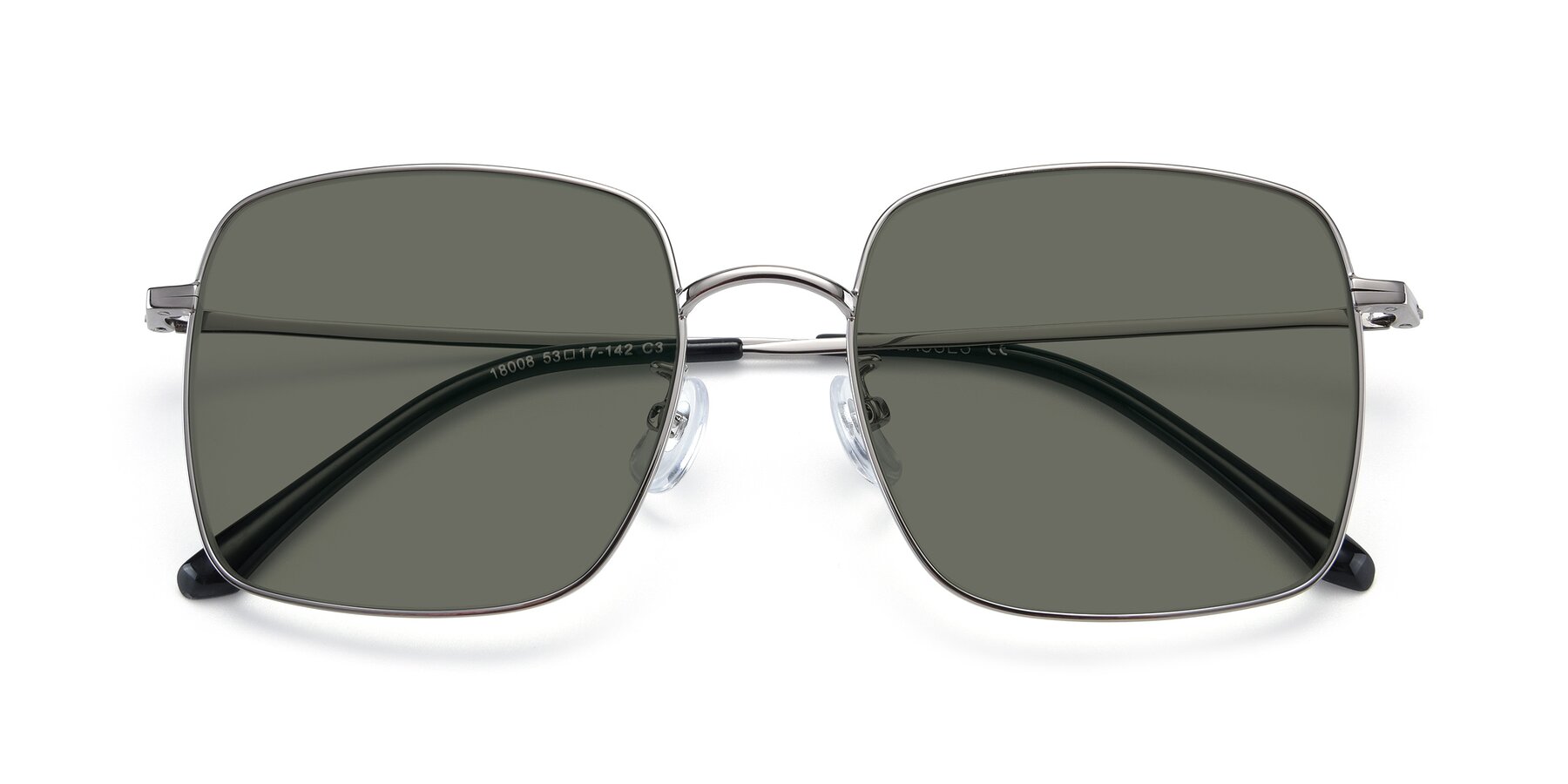 Folded Front of Billie in Silver with Gray Polarized Lenses