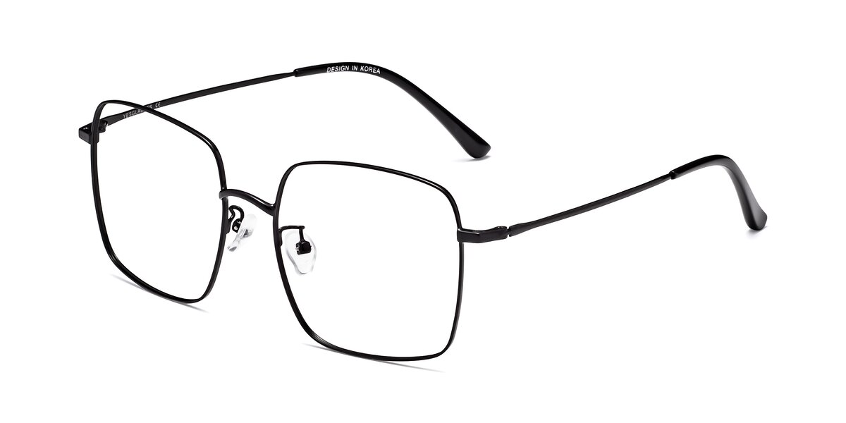 Black Grandpa Oversized Square Eyeglasses - Billie