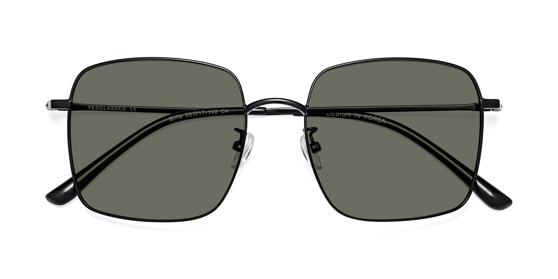 Folded Front of Billie in Black with Gray Polarized Lenses