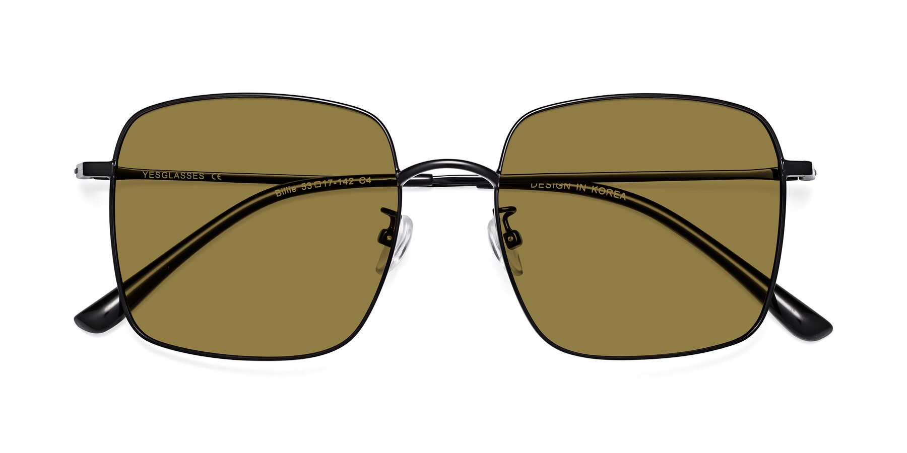Folded Front of Billie in Black with Brown Polarized Lenses