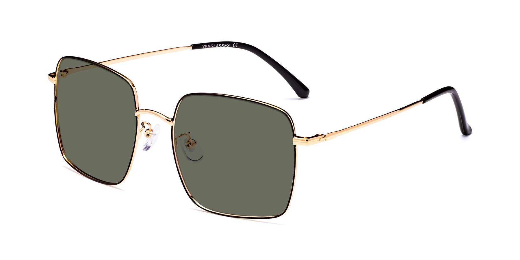 Angle of Billie in Black-Gold with Gray Polarized Lenses