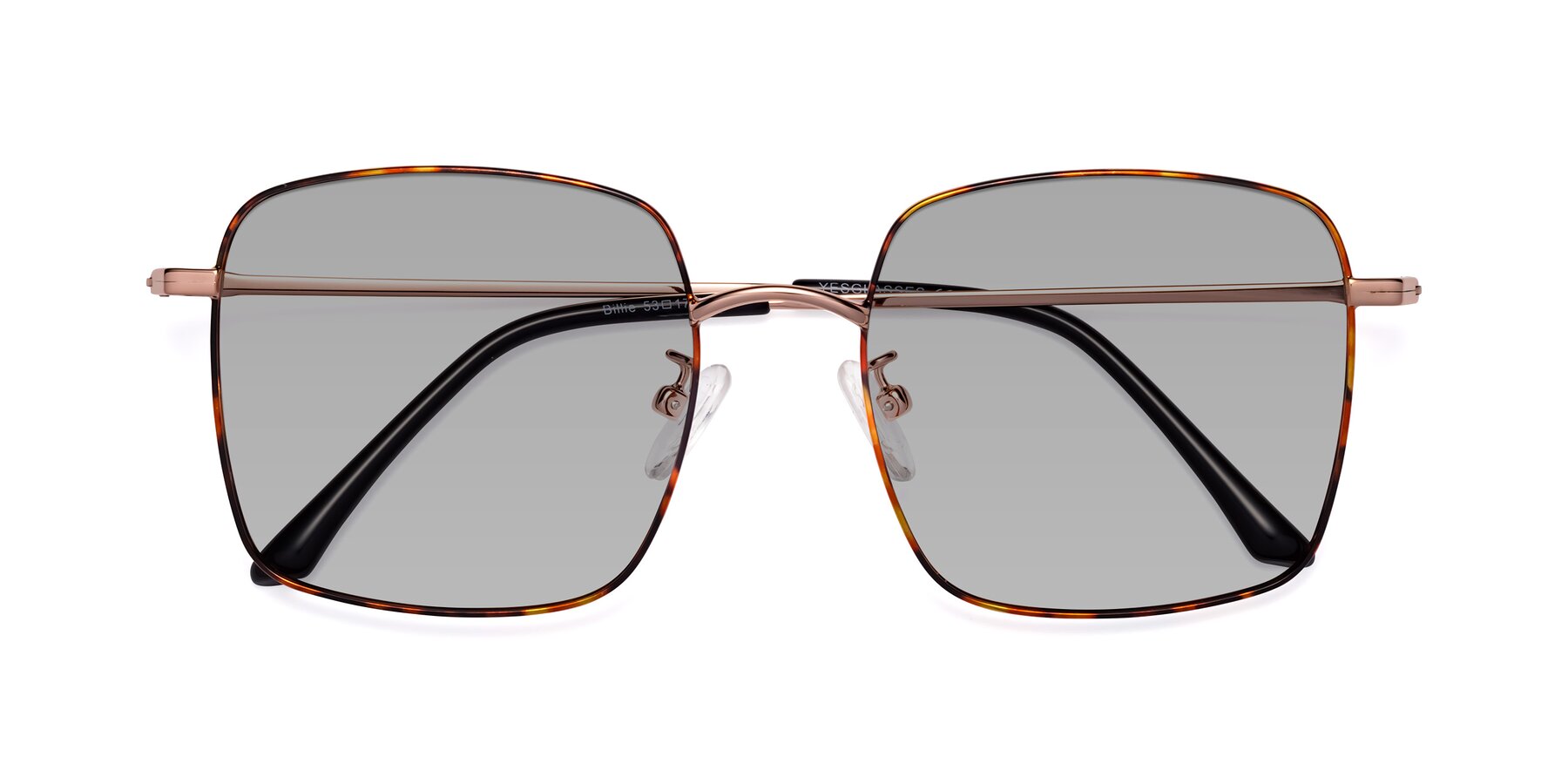 Folded Front of Billie in Tortoise with Light Gray Tinted Lenses