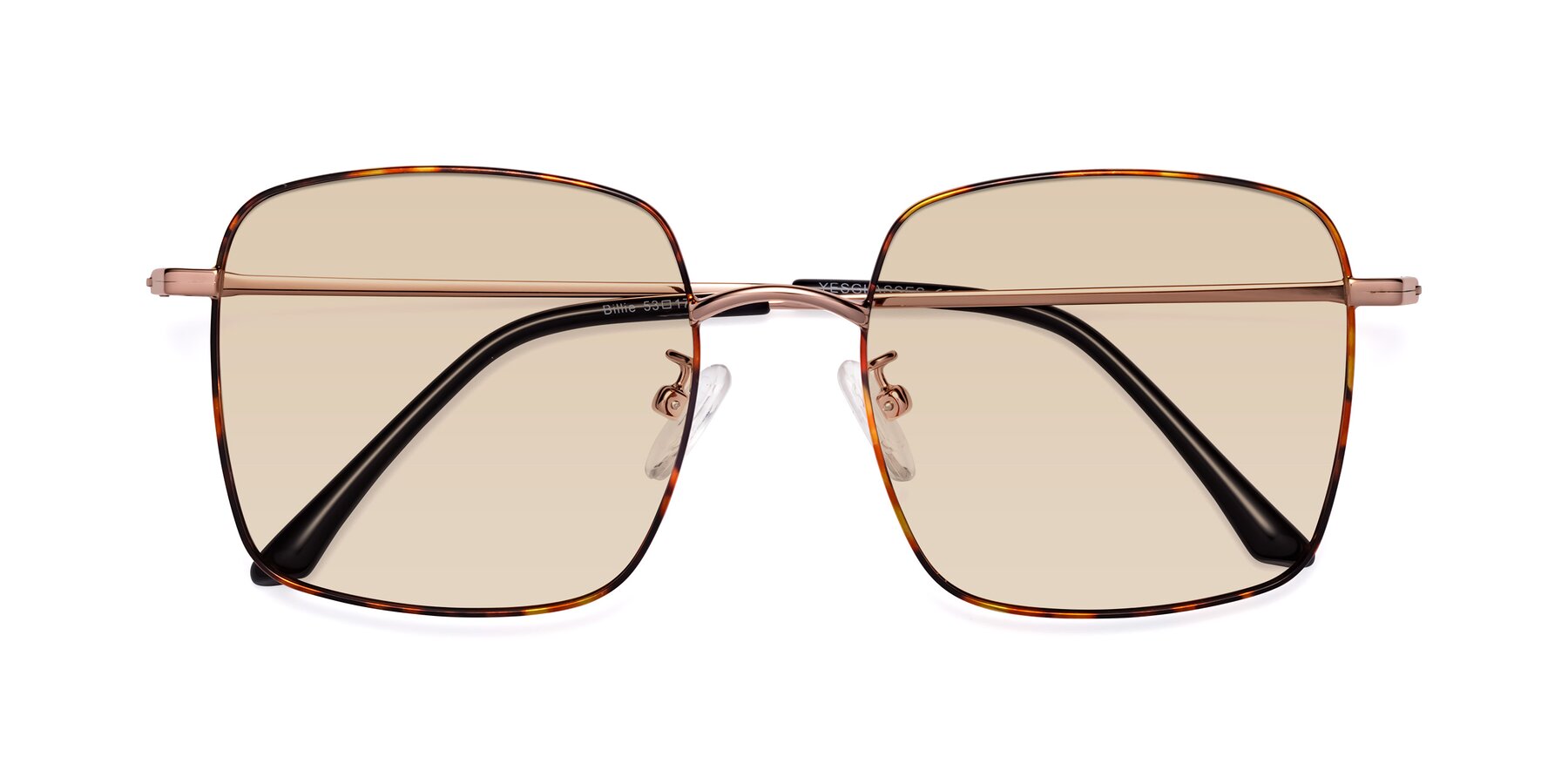 Folded Front of Billie in Tortoise with Light Brown Tinted Lenses