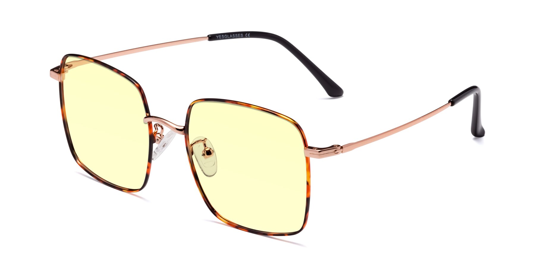 Angle of Billie in Tortoise with Light Yellow Tinted Lenses