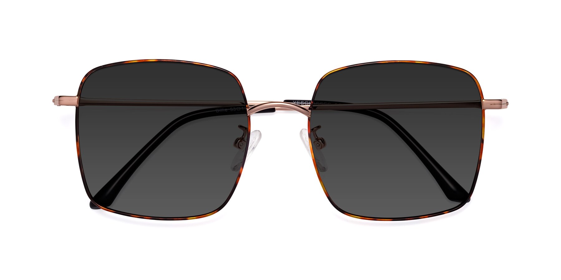 Folded Front of Billie in Tortoise with Gray Tinted Lenses