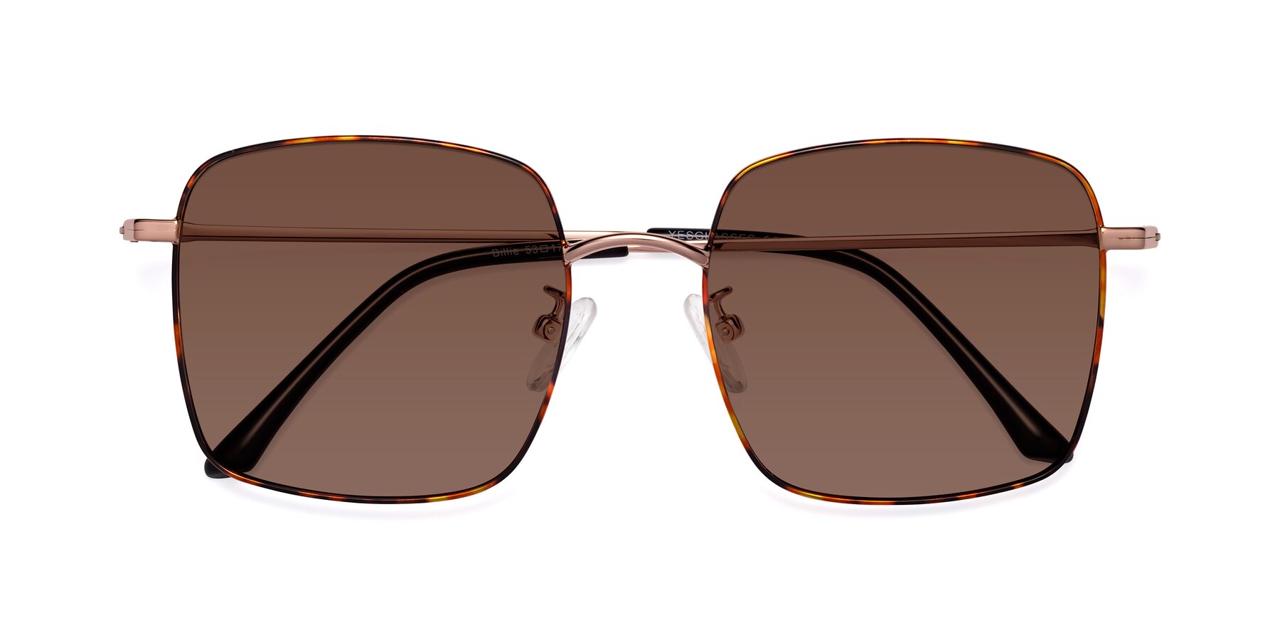 Folded Front of Billie in Tortoise with Brown Tinted Lenses