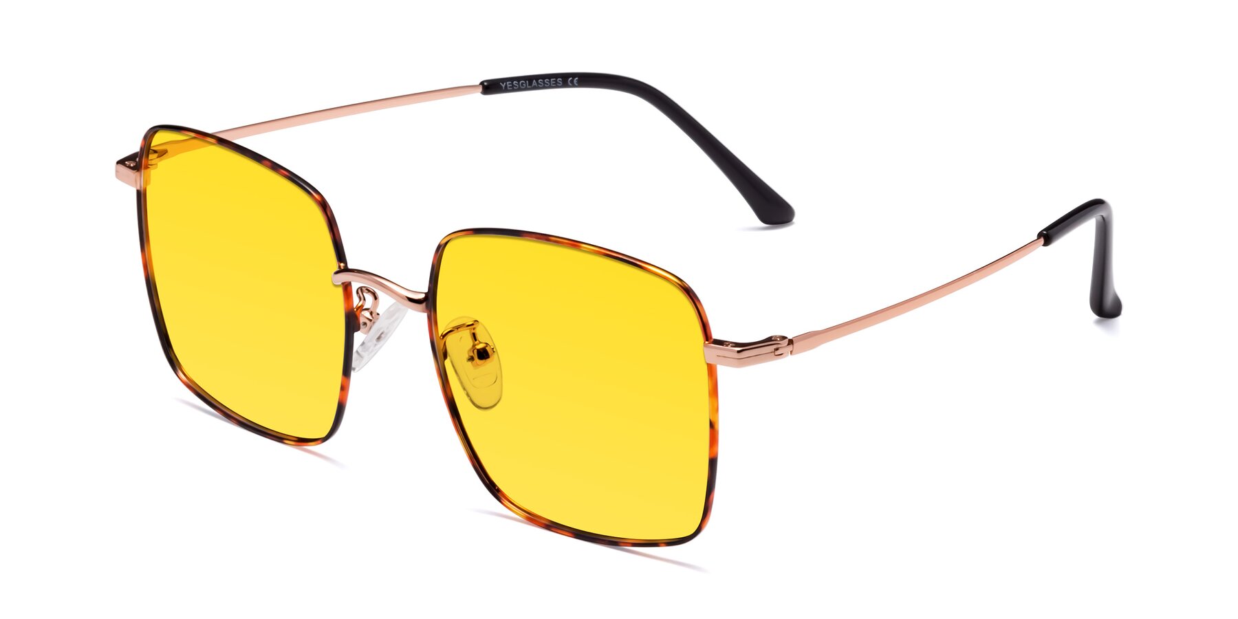 Angle of Billie in Tortoise with Yellow Tinted Lenses