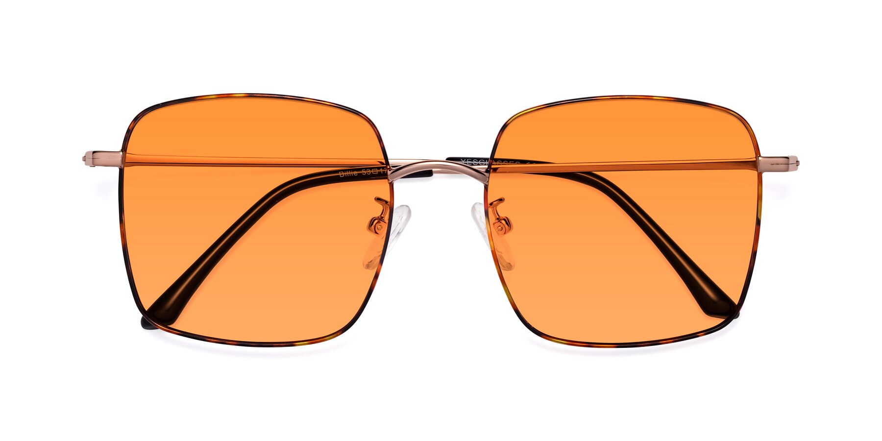 Folded Front of Billie in Tortoise with Orange Tinted Lenses