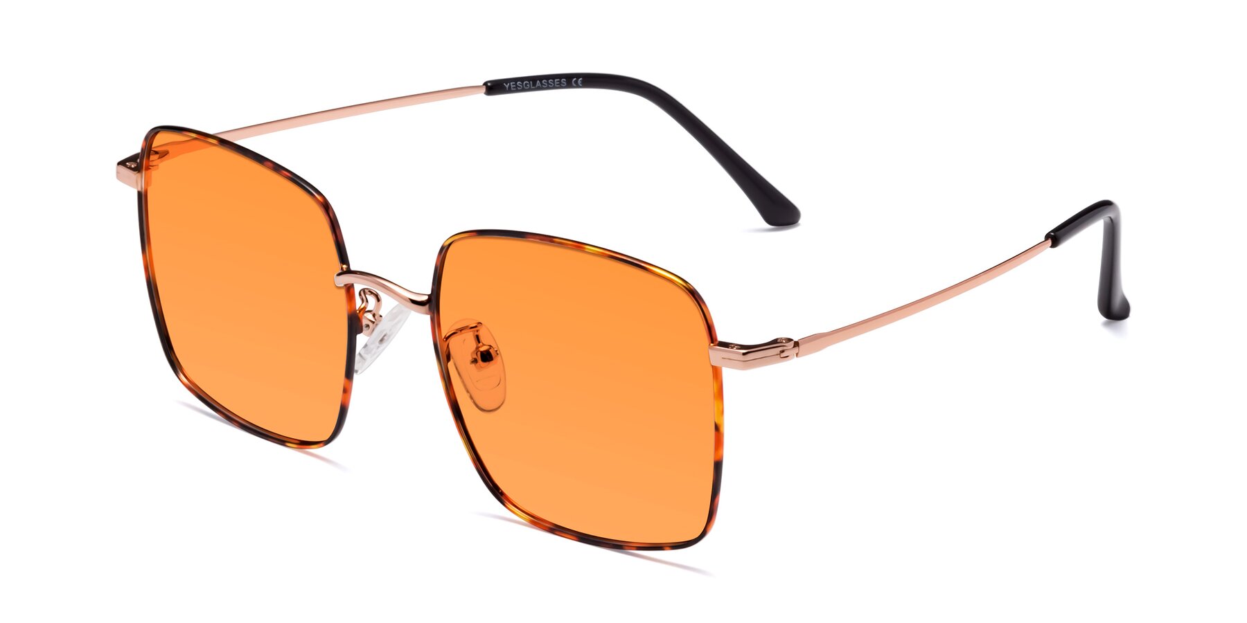 Angle of Billie in Tortoise with Orange Tinted Lenses