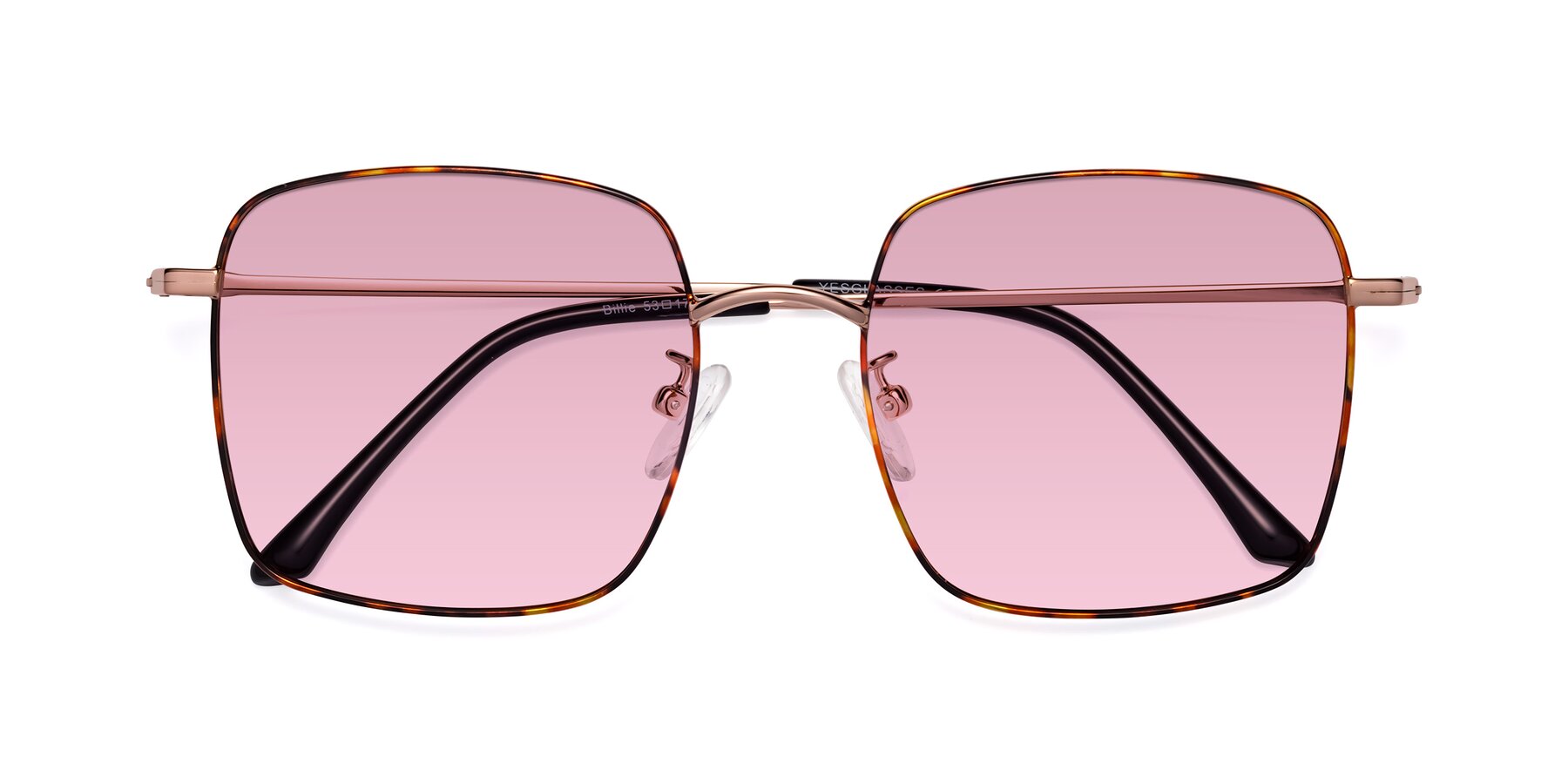 Folded Front of Billie in Tortoise with Light Wine Tinted Lenses