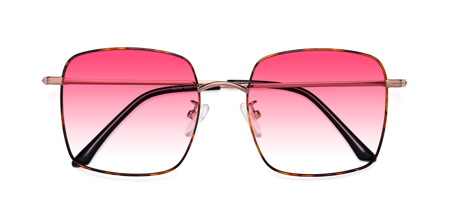 Folded Front of Billie in Tortoise with Pink Gradient Lenses