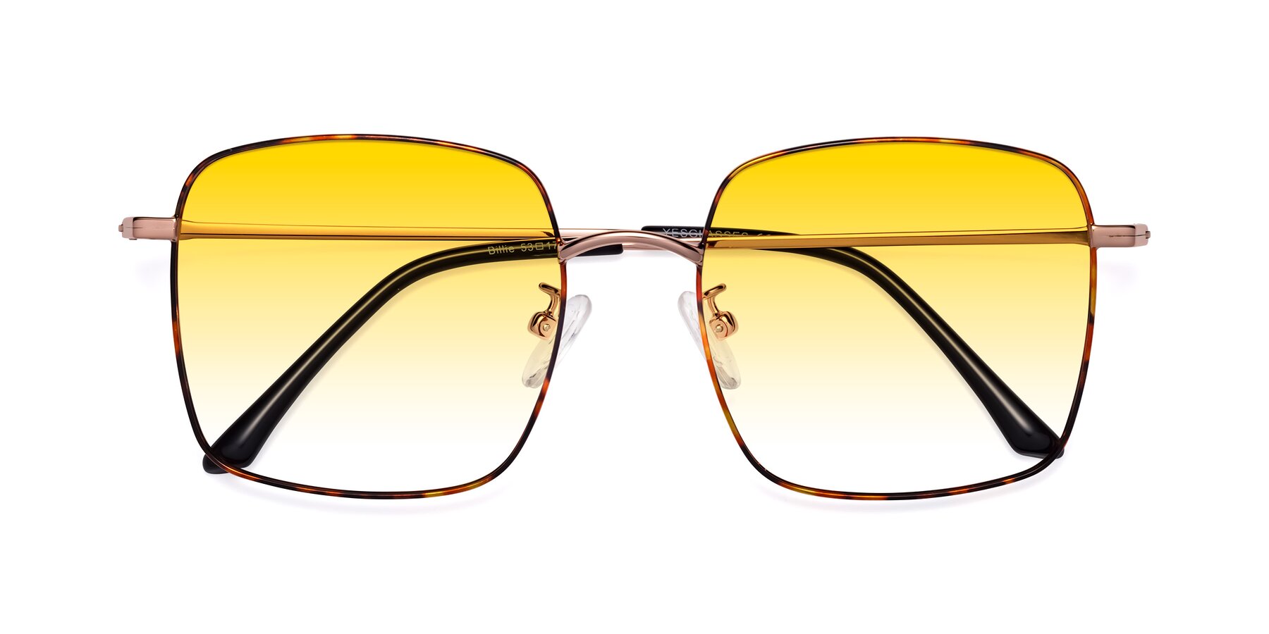 Folded Front of Billie in Tortoise with Yellow Gradient Lenses