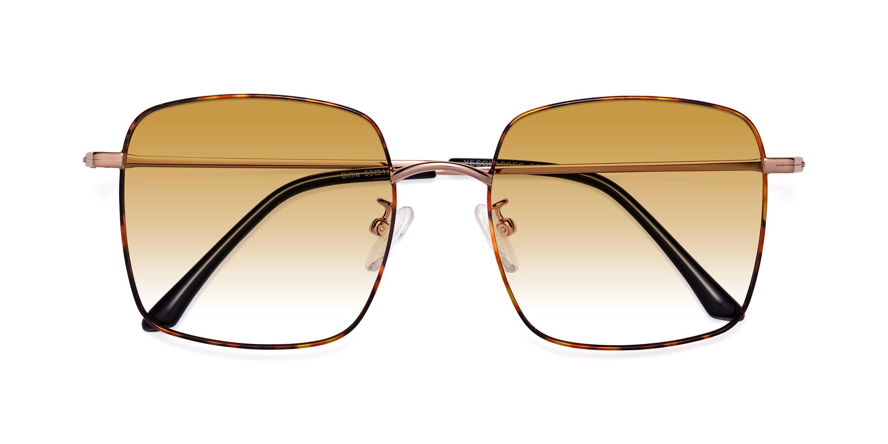Folded Front of Billie in Tortoise with Champagne Gradient Lenses