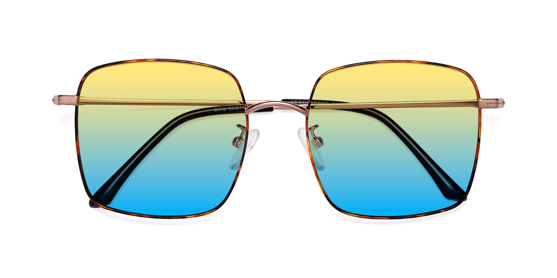Folded Front of Billie in Tortoise with Yellow / Blue Gradient Lenses