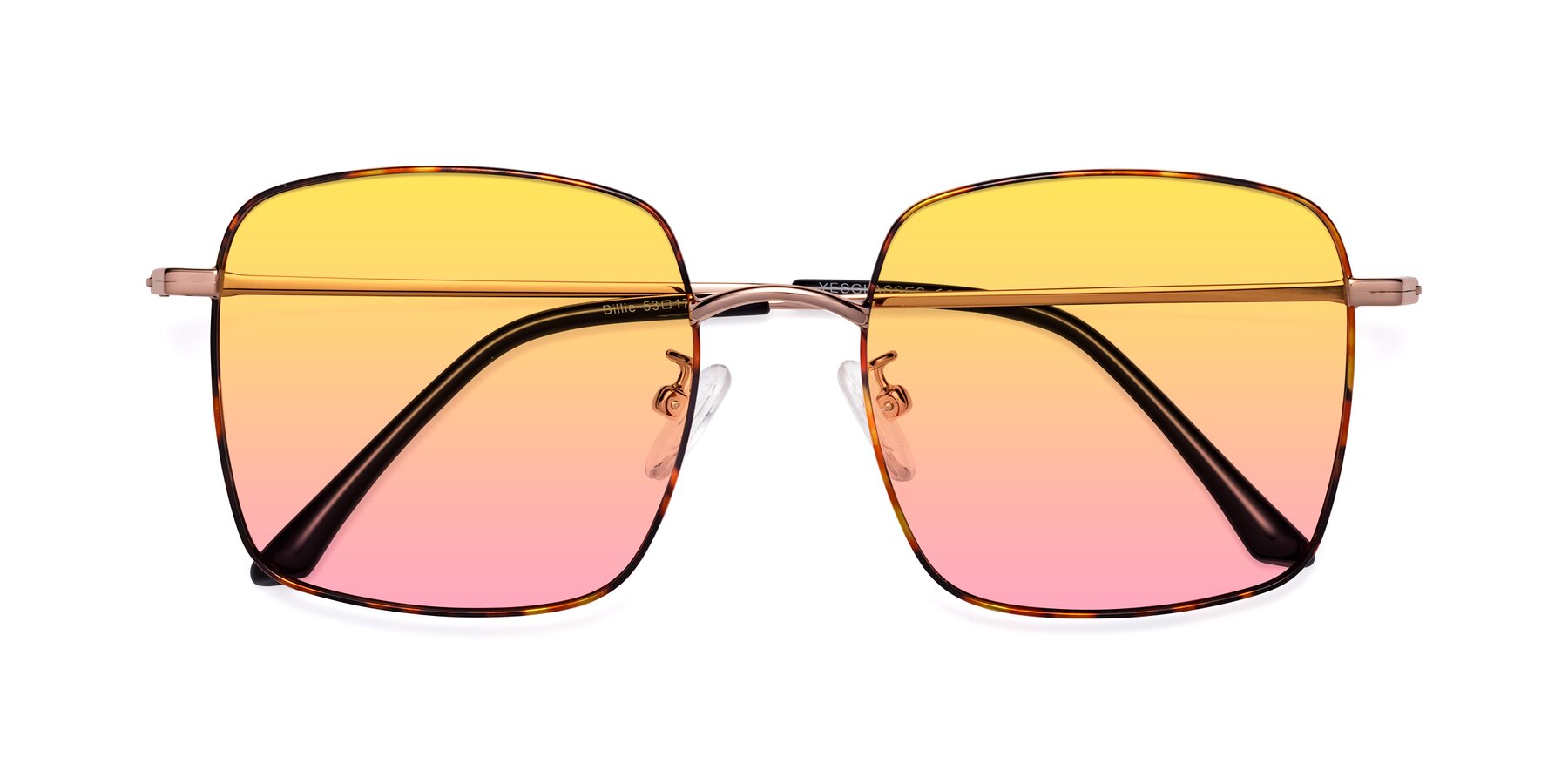 Folded Front of Billie in Tortoise with Yellow / Pink Gradient Lenses
