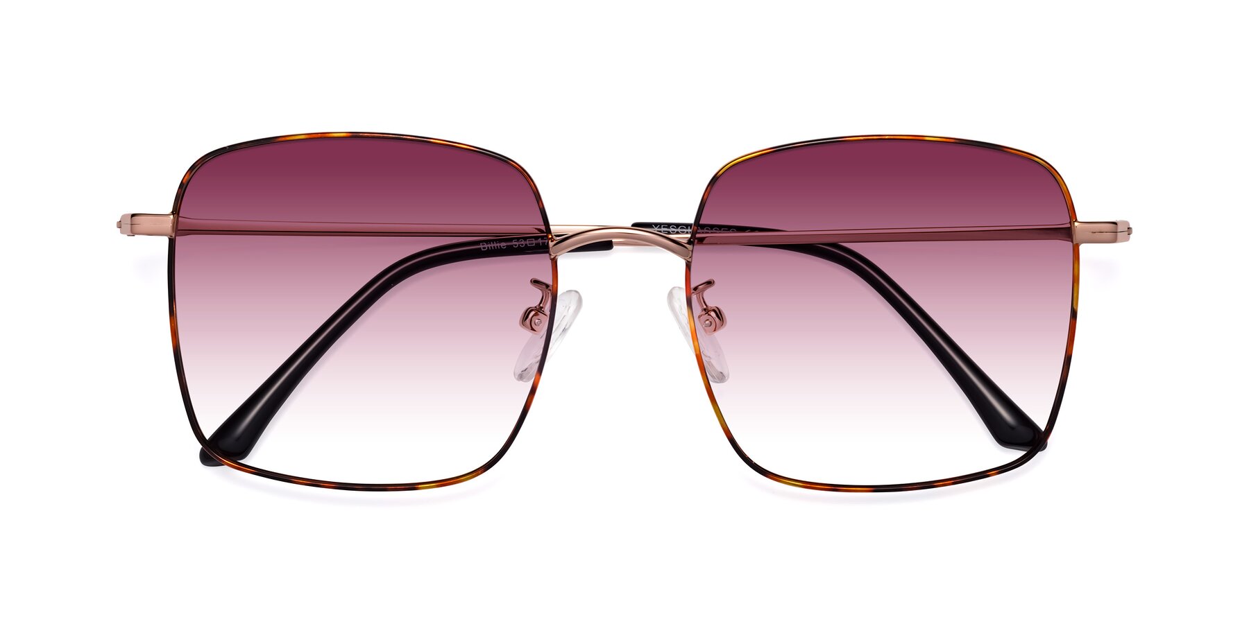 Folded Front of Billie in Tortoise with Wine Gradient Lenses