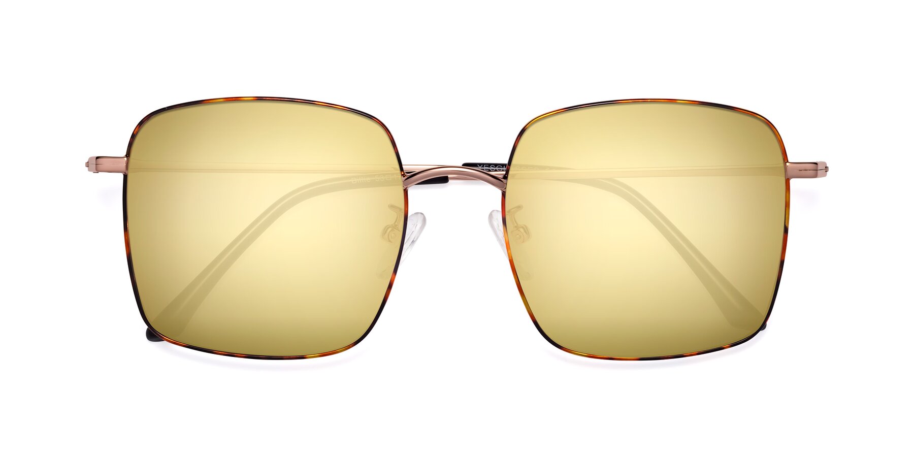 Folded Front of Billie in Tortoise with Gold Mirrored Lenses