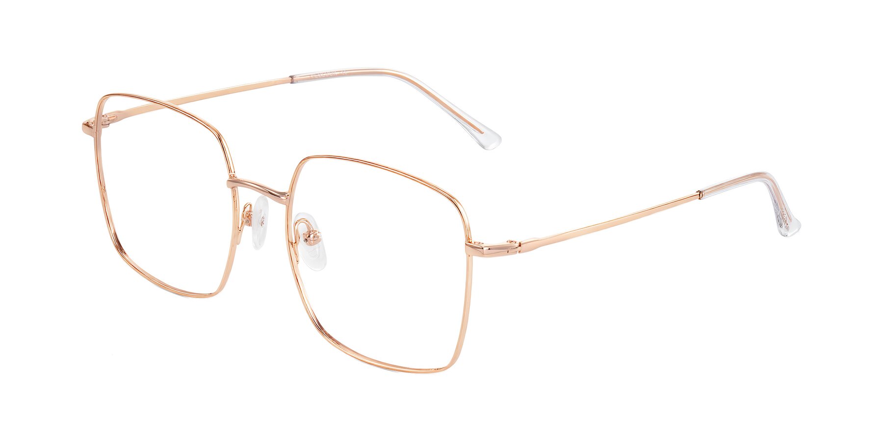 Angle of Billie in Rose Gold with Clear Blue Light Blocking Lenses