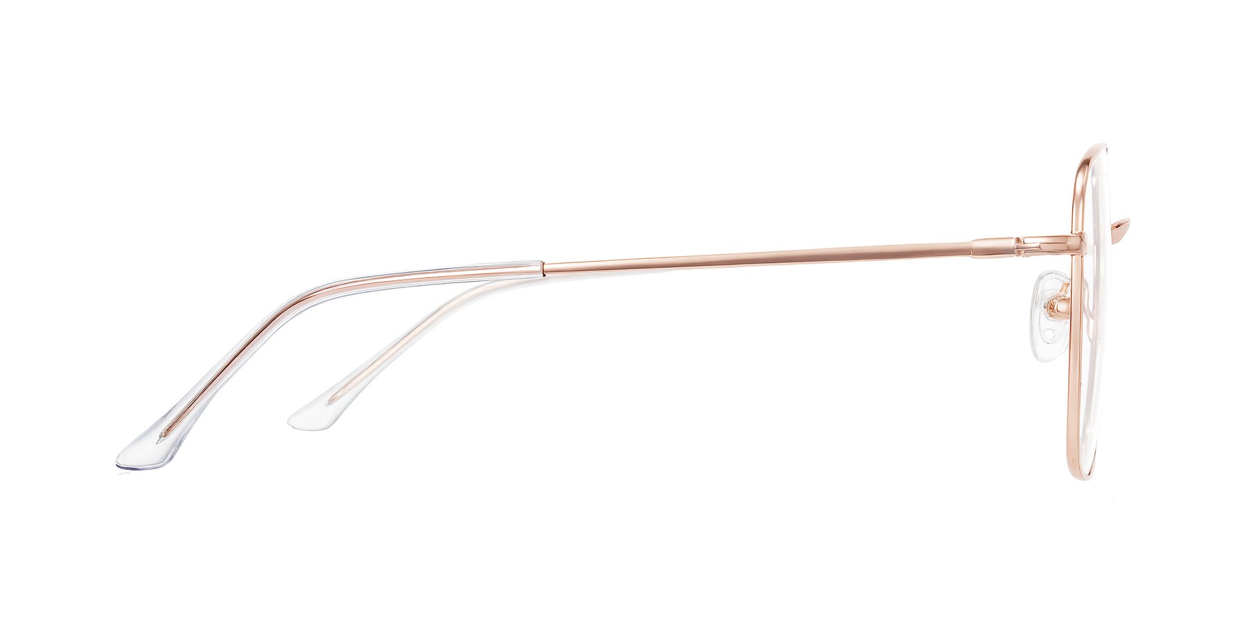 Side of Billie in Rose Gold with Clear Blue Light Blocking Lenses