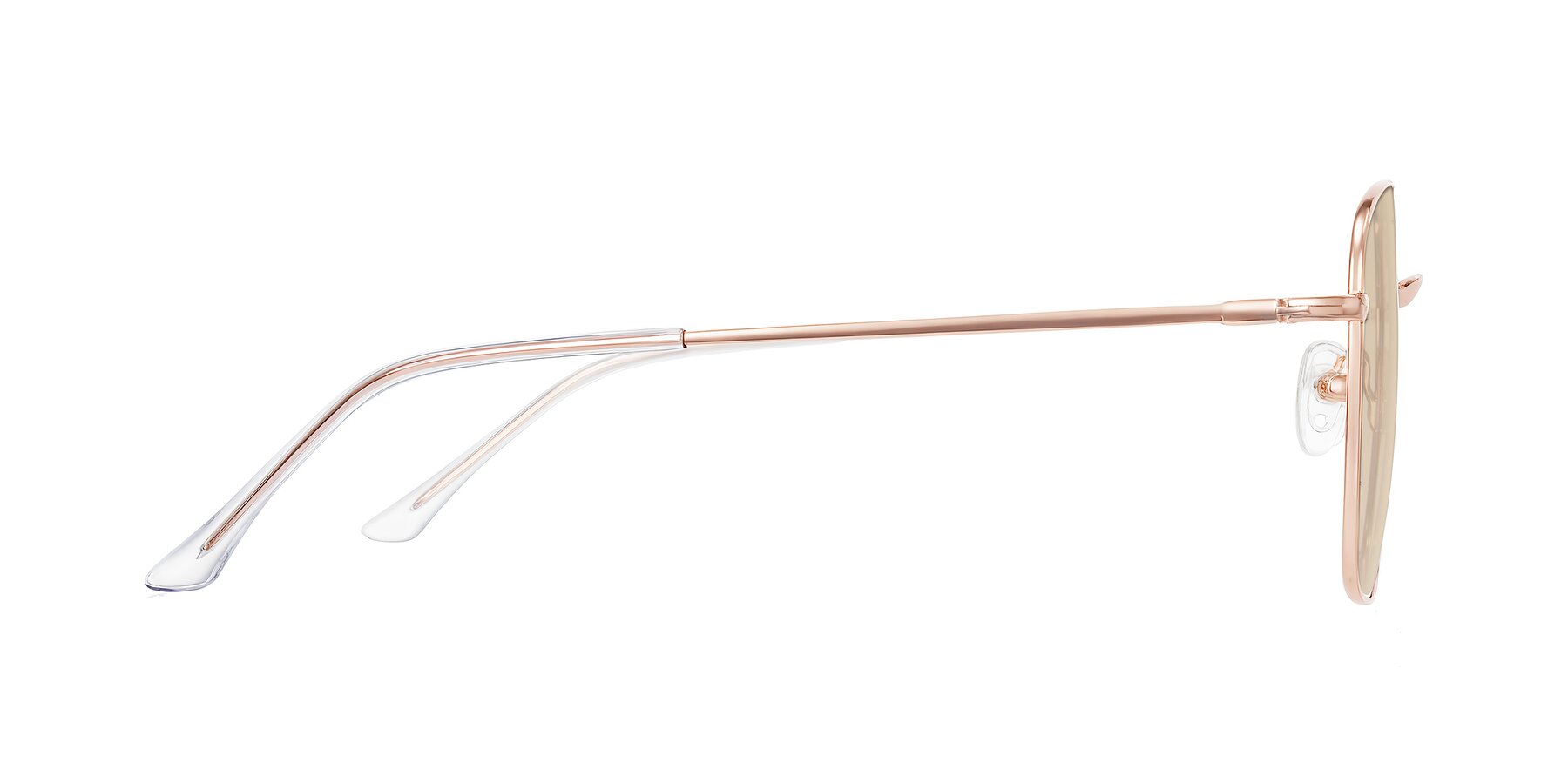 Side of Billie in Rose Gold with Light Brown Tinted Lenses