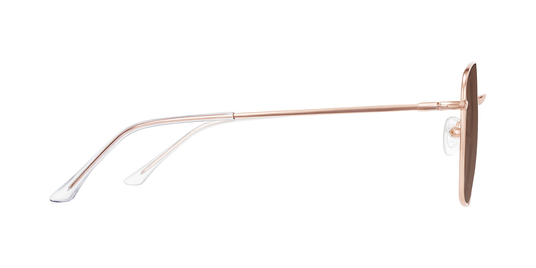 Side of Billie in Rose Gold with Brown Tinted Lenses