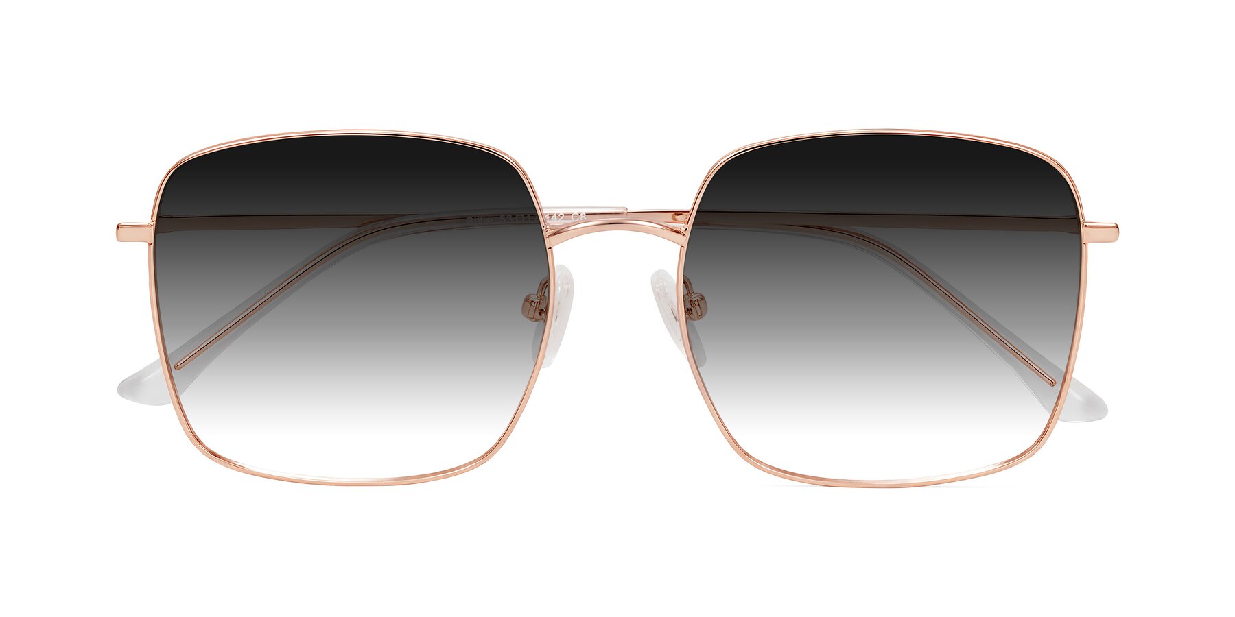 Folded Front of Billie in Rose Gold with Gray Gradient Lenses