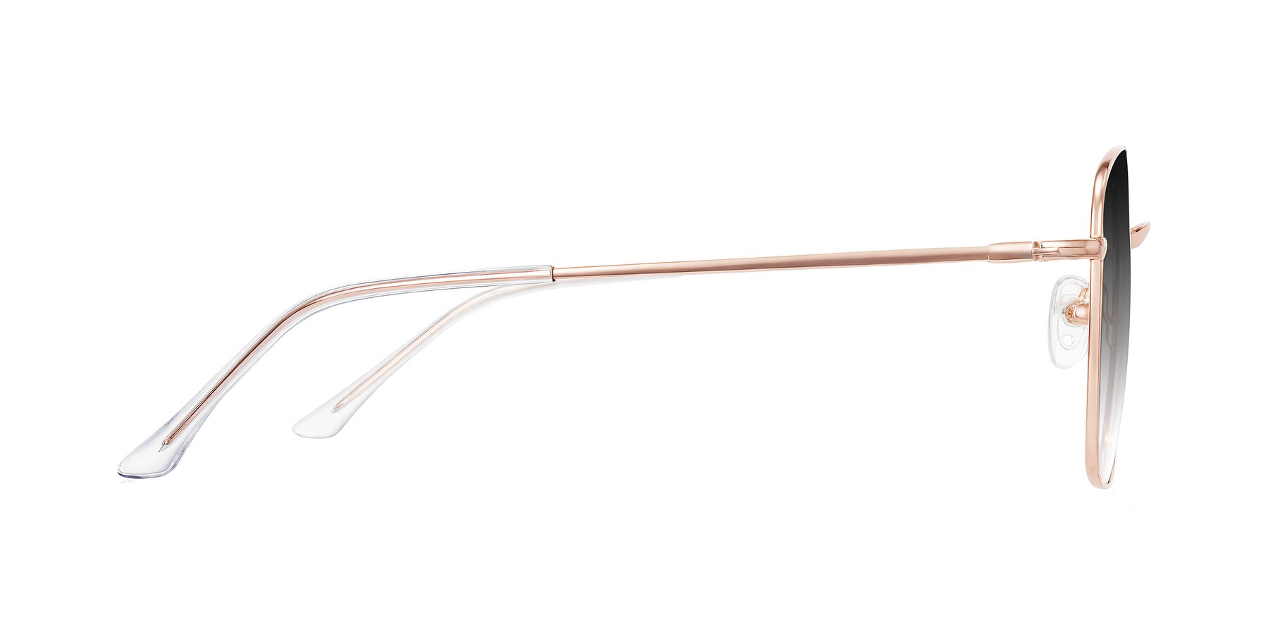 Side of Billie in Rose Gold with Gray Gradient Lenses
