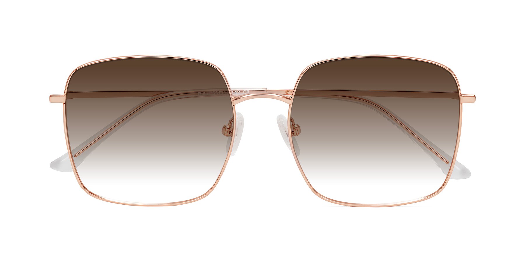 Folded Front of Billie in Rose Gold with Brown Gradient Lenses