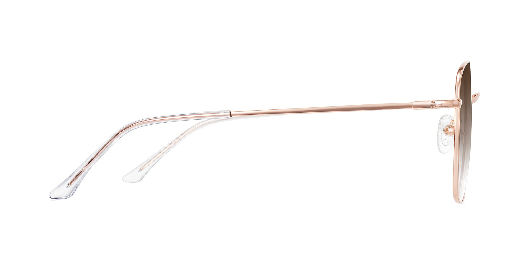 Side of Billie in Rose Gold with Brown Gradient Lenses