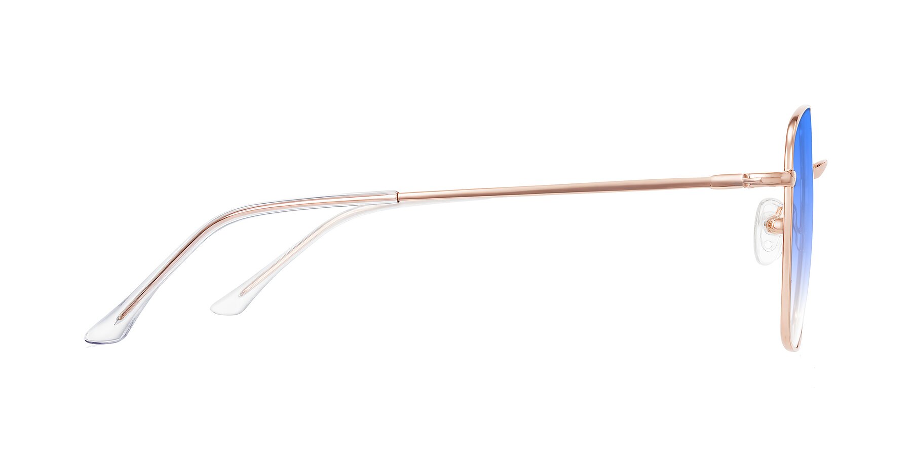 Side of Billie in Rose Gold with Blue Gradient Lenses