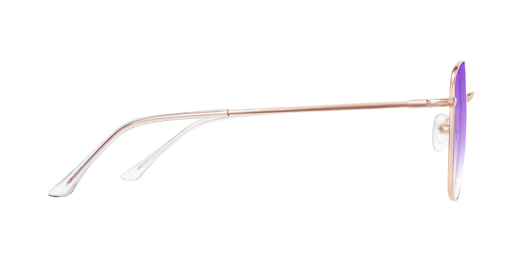Side of Billie in Rose Gold with Purple Gradient Lenses