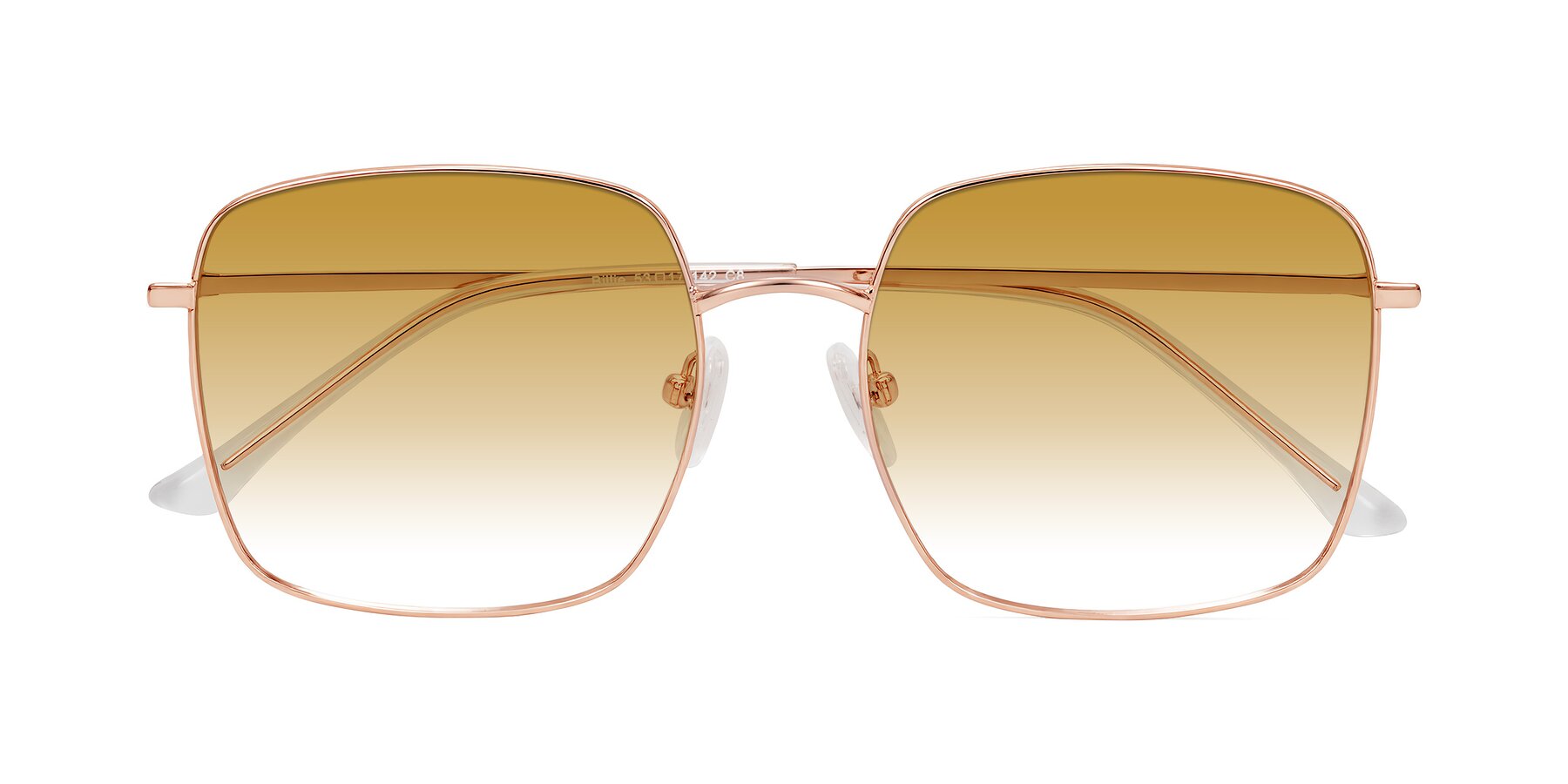 Folded Front of Billie in Rose Gold with Champagne Gradient Lenses