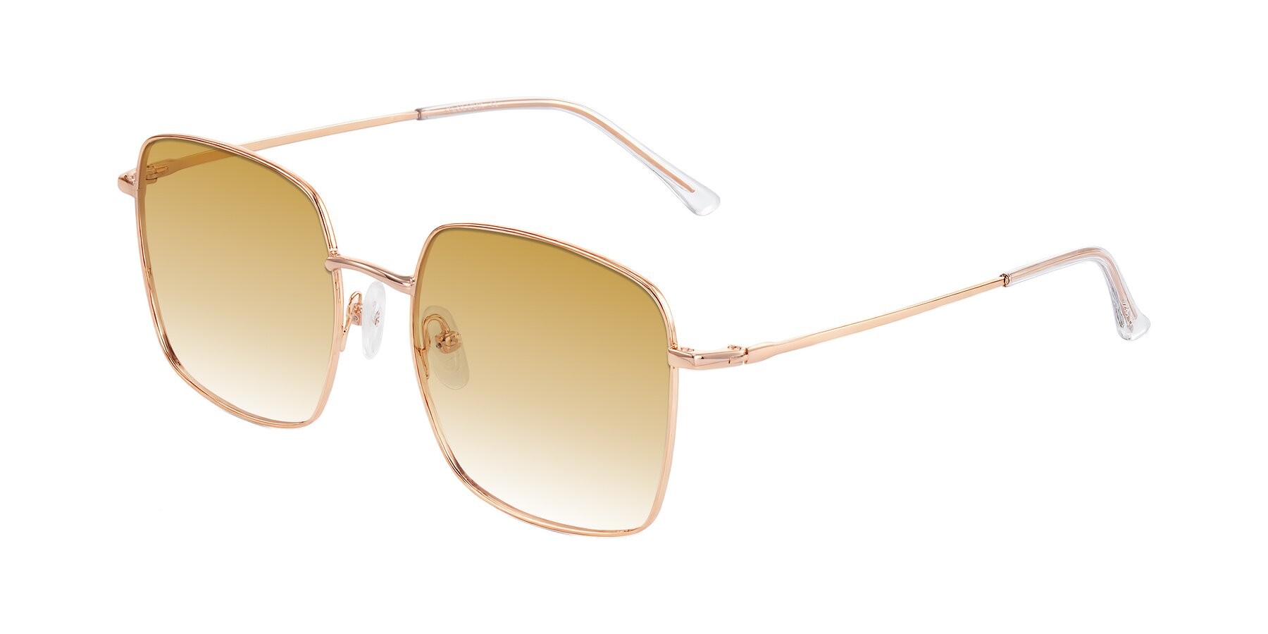 Angle of Billie in Rose Gold with Champagne Gradient Lenses